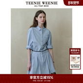 TeenieWeenie小熊奥莱连衣裙春季 优雅气质通勤条纹衬衫 裙