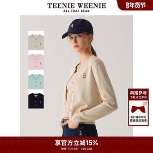 刺绣开衫 TeenieWeenie小熊奥莱毛针织衫 时尚 优雅通勤空调衫 女 春季