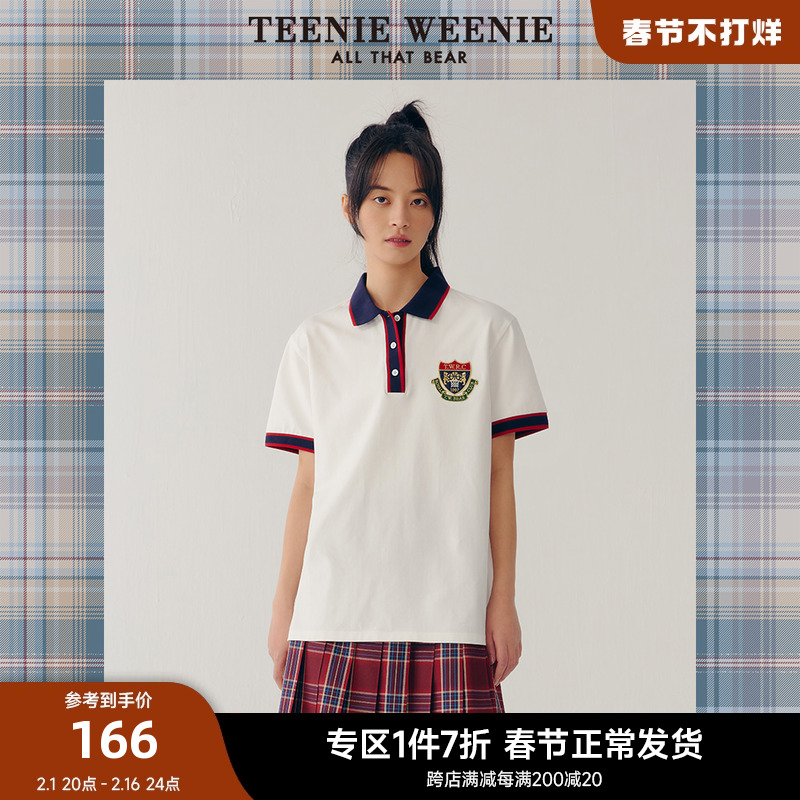 TeenieWeenie小熊奥莱Polo衫女JK学院风元气气质运动风短袖女夏新