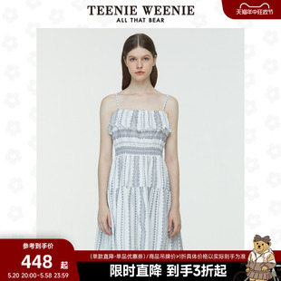 TeenieWeenie小熊奥莱连衣裙女夏森系甜美风设计感吊带连衣裙