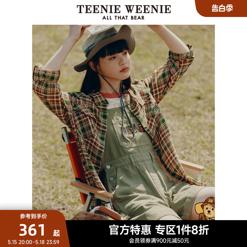 TeenieWeenie小熊奥莱夏季牛仔裤宽松时尚工装牛仔背带短