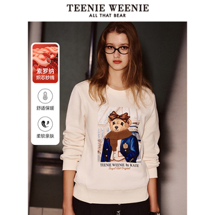 TeenieWeenie小熊奥莱秋冬索罗娜立体胶印圆领套头卫衣