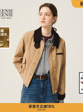【赵露思同款】Teenie Weenie小熊女装焦点巴恩风翻领短外套夹克