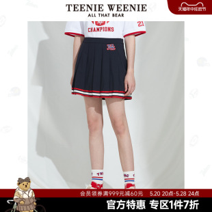 TeenieWeenie小熊奥莱裙子女学院风少女感百褶裙休闲运动风半身裙