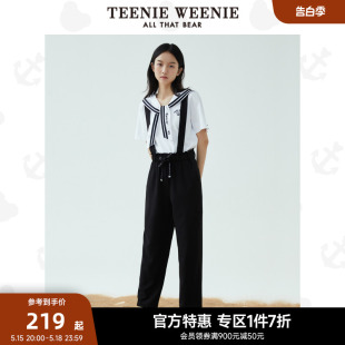 设计感可爱宽松背带长裤 子 TeenieWeenie小熊奥莱学院风背带裤