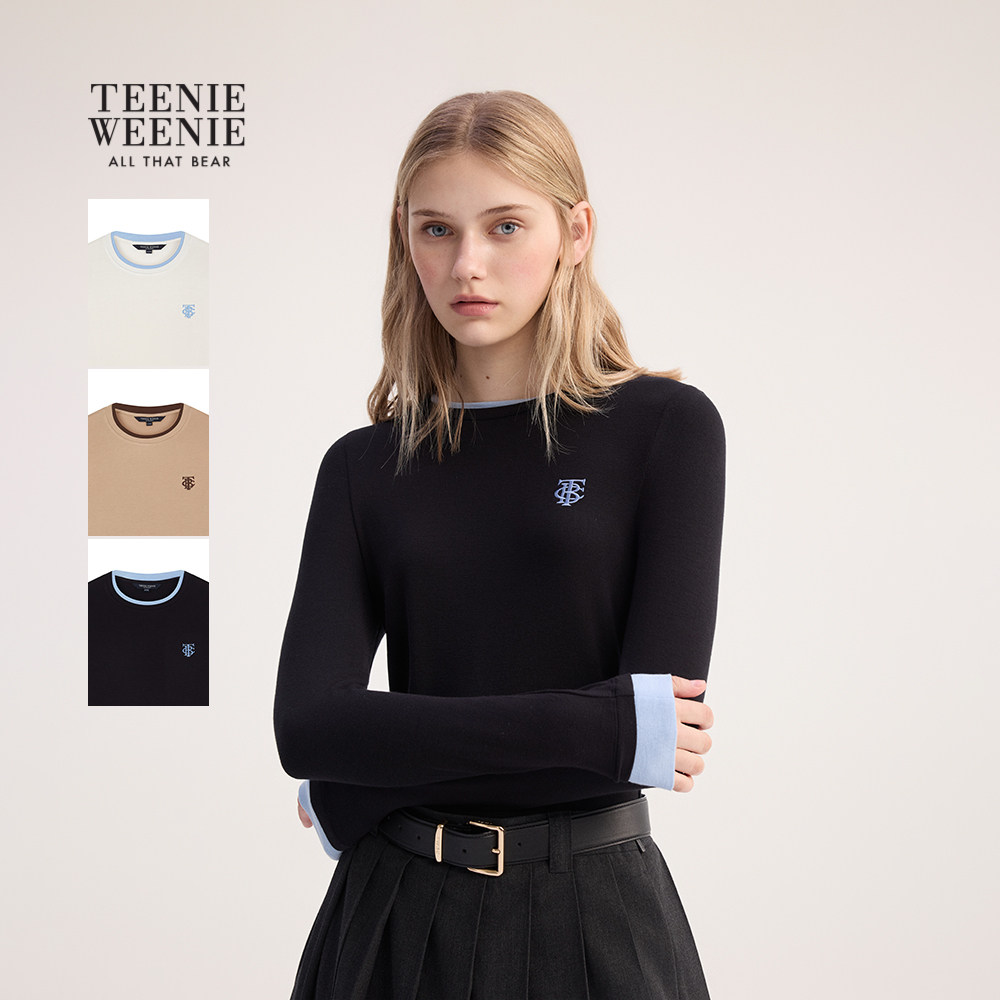 TeenieWeenie撞色拼接T恤打底衫