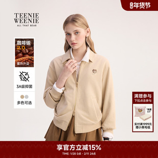 TeenieWeenie小熊奥莱卫衣2025秋季新款清爽舒适休闲运动翻领外套