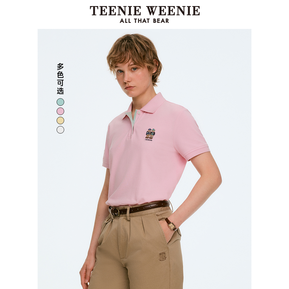 TeenieWeenie小熊奥莱POLO衫T恤2025春夏新款活力多巴胺撞色短袖