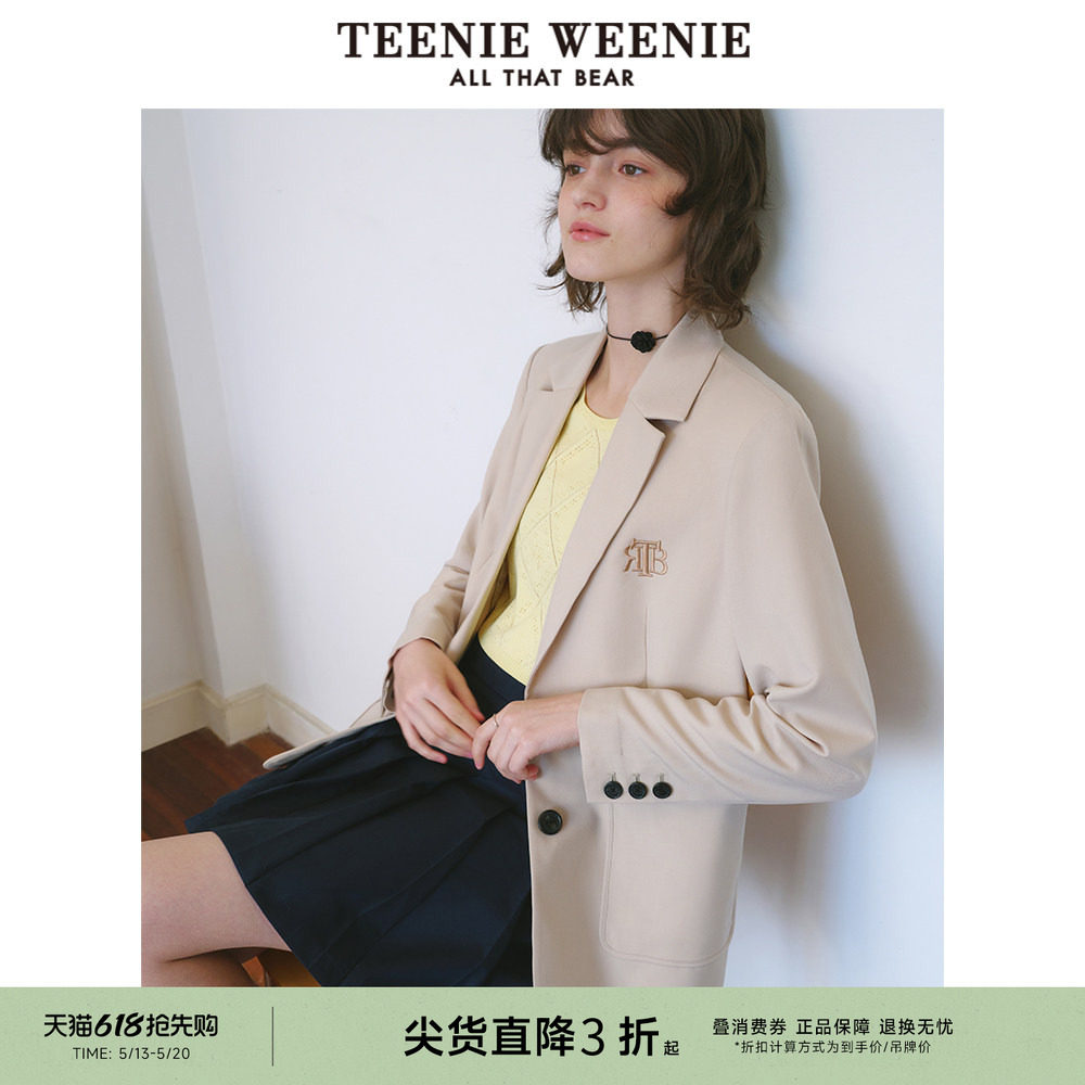 TeenieWeenie小熊奥莱秋季学院风简约气质休闲西装外套上