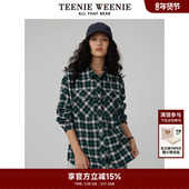 TeenieWeenie小熊奥莱冬装 活力格纹衬衫 宽松松弛感时髦衬衣女上衣