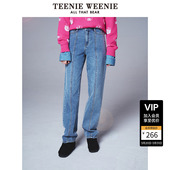 女 长裤 TeenieWeenie小熊奥莱早秋学院风高腰萝卜裤 牛仔裤
