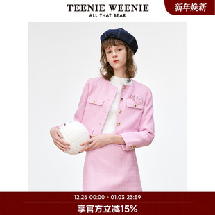 TeenieWeenie小熊奥莱短款 外套粗花呢上衣小个子气质女 小香风西装