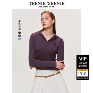 美式 TeenieWeenie小熊女装 春秋季 T恤衫 复古休闲连帽卫衣 长袖
