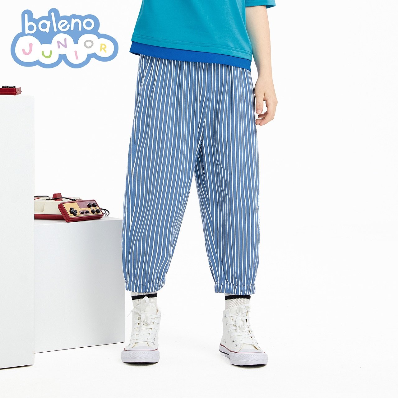 班尼路童装男童印花梭织七分裤防蚊裤子春夏新款休闲百搭儿童长裤