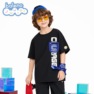短袖 班尼路童装 拼网布口袋圆领T恤型衬衫 新款 儿童上衣潮流 男夏季