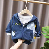 潮 儿童洋气夹克小童拉链衫 宝宝可爱连帽外套男女童2026春秋装 新款