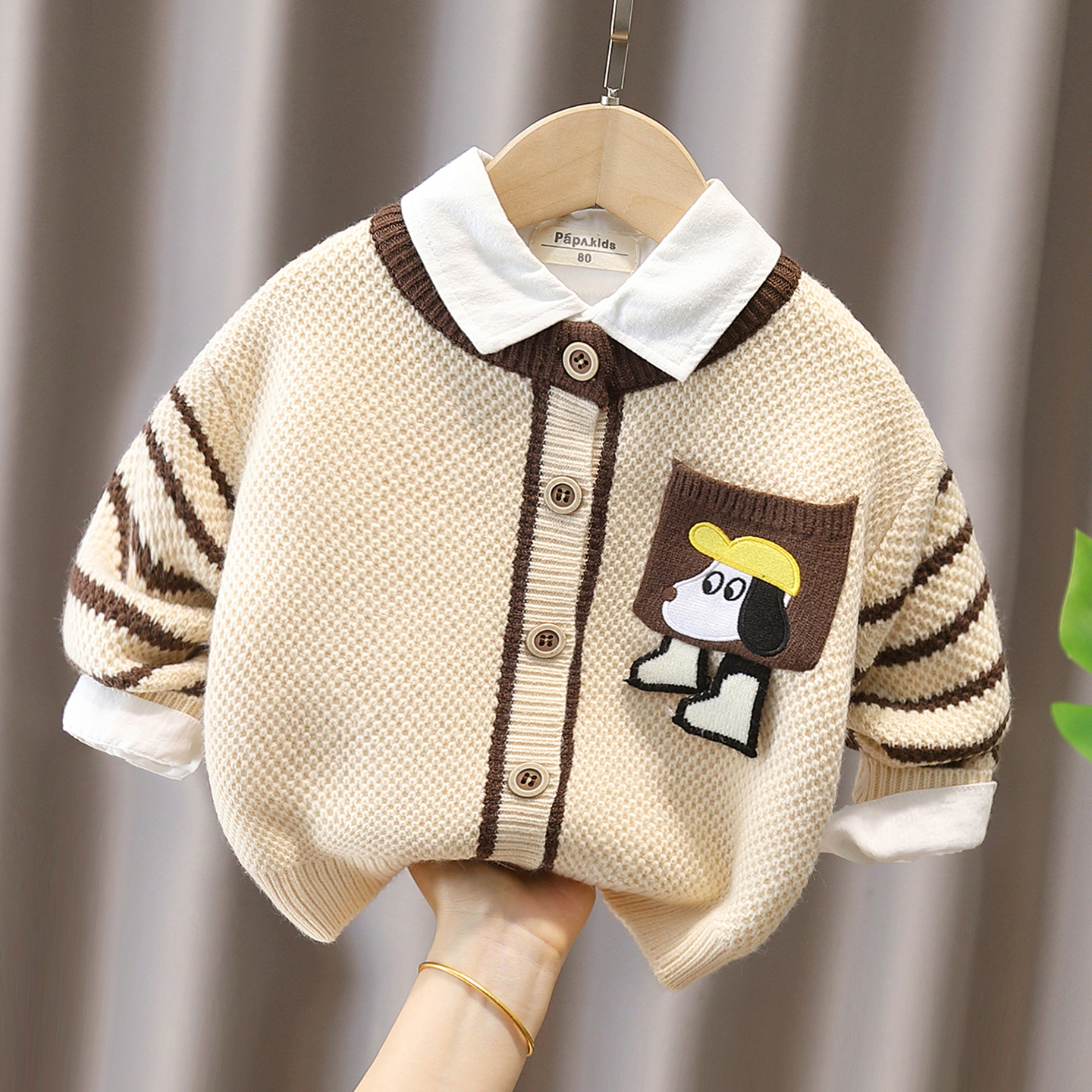 婴儿童立体卡通针织开衫男女童