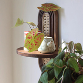 法式 饰花架 中古置物架原木风壁挂件实木饭厅背景墙面上遮丑覆古装