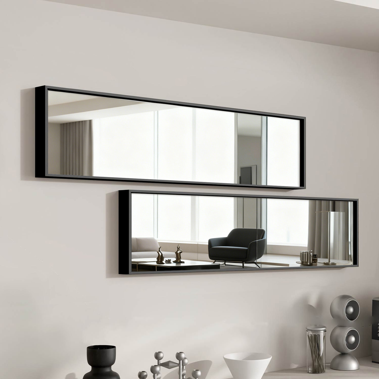 意式极简玄关镜子画餐厅墙面装饰高级感窄长条挂画酒店民宿化妆镜,家居饰品,壁饰,淘宝优惠券,粉丝福利购,淘宝优惠卷