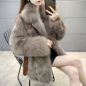 绝美网红海宁中长胖mm大码皮草外套女2024新款秋冬爆款洋气名媛风