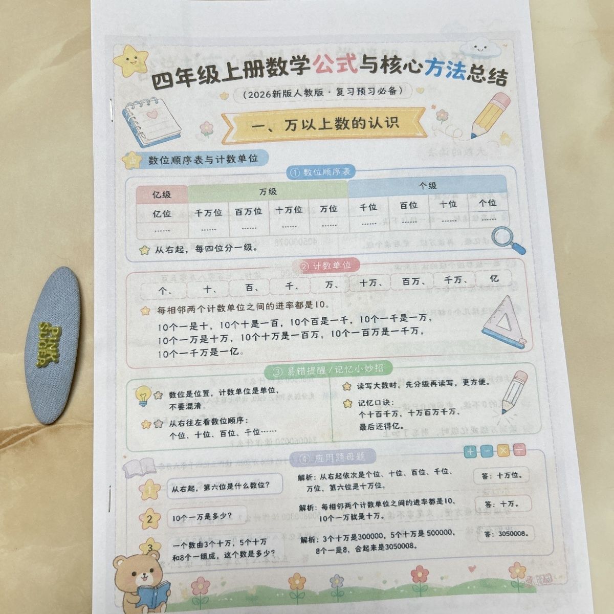 四年级上册数学全册公式