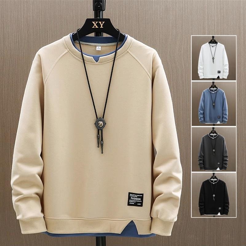 山东即墨源头工厂中山卫衣广州十三行男春秋ins潮牌圆领假两件t恤