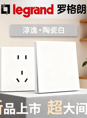 legrand罗格朗淳逸系列 哑光雾面陶瓷白色家用简约无框开关插座
