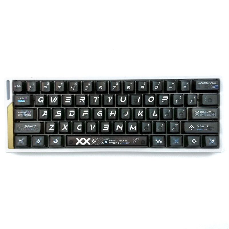 印花集雾透黑色键帽PC材质支持wooting EZ63MADE68 Hero68ND63夜