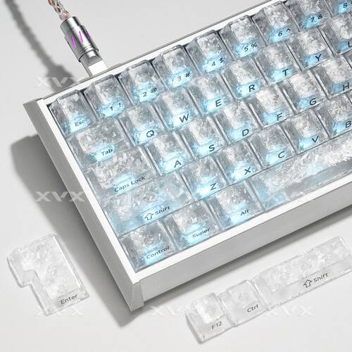 XVX冰碳纹键帽碳纤维纹理透光帽