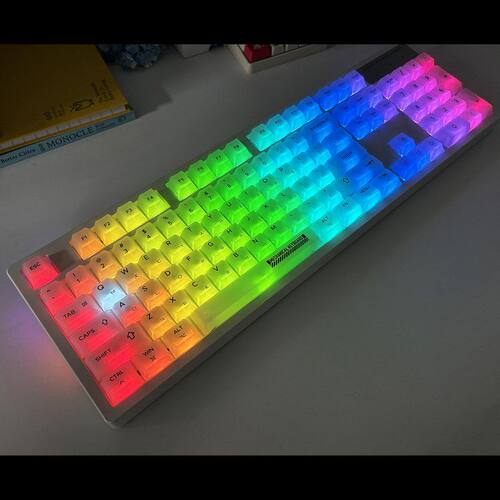 透明键帽PC材质透光雾状磨砂面键