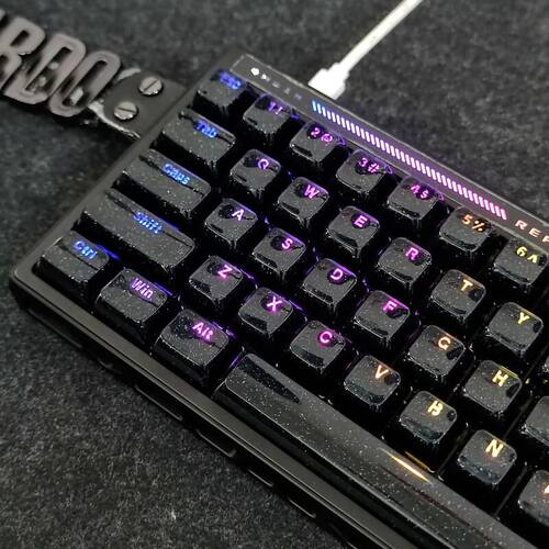 黑色星空水晶果冻2.0键帽双色136