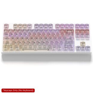 Japanese日文字根【T-MOA125键透明彩色系列】机械键盘键帽小全套