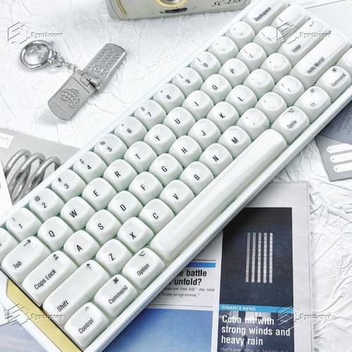 MAC苹果风玉脂陶瓷手感键帽MOA高度PC磁轴适用狼蛛前行者X87 F99