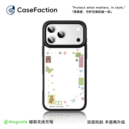 适用苹果17promax磁吸手机壳新款iphone15pro黑框全包16promax小花相框男女高级感ins风13少女心14小众好看