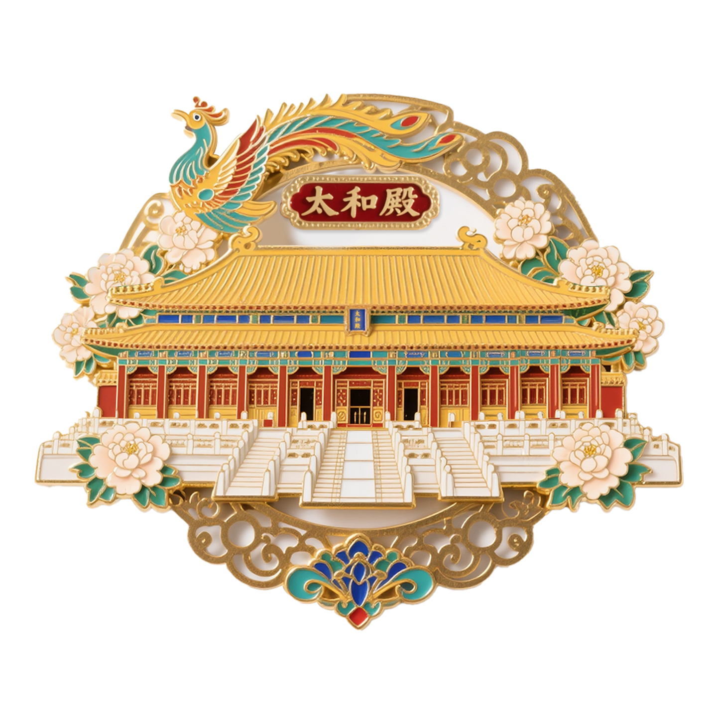 北京故宫太和殿镂空金属冰箱贴
