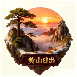 黄山文创冰箱贴迎客松日出主题旅游景点纪念品伴手礼送朋友礼物