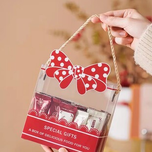 糯米船手提盒雪花酥焦糖杏仁曲奇饼干盒子牛轧糖奶枣烘焙包装礼盒