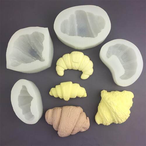 大小号牛角包硅胶模具石膏滴胶模