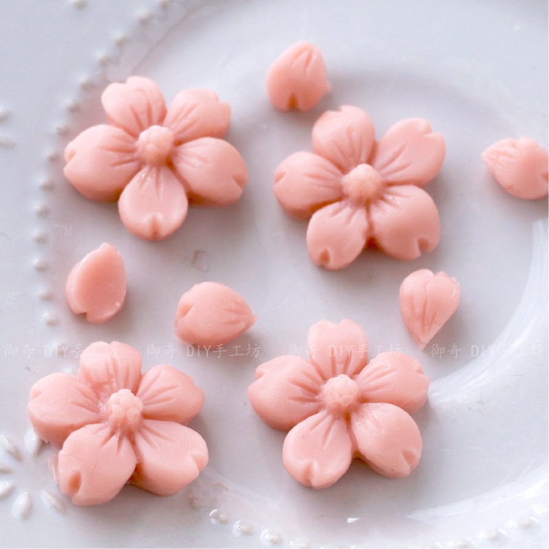 花瓣花朵樱花硅胶模具 翻糖巧克力蛋糕装饰 香薰石膏粘土模具