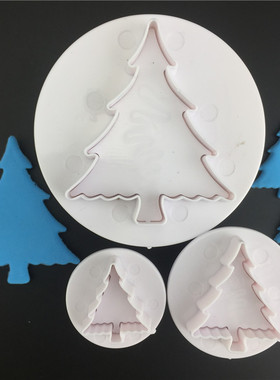 DIY烘焙工具 3pcs圣诞树饼干翻糖蛋糕巧克力压模切模工具蛋糕模其