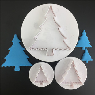 DIY烘焙工具 3pcs圣诞树饼干翻糖蛋糕巧克力压模切模工具蛋糕模其