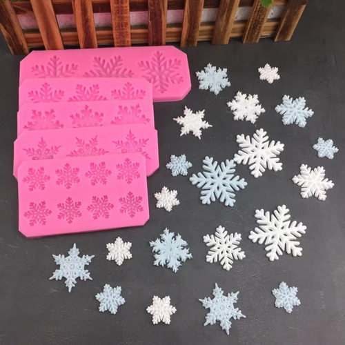 圣诞节圣诞装饰雪花翻糖硅胶模具
