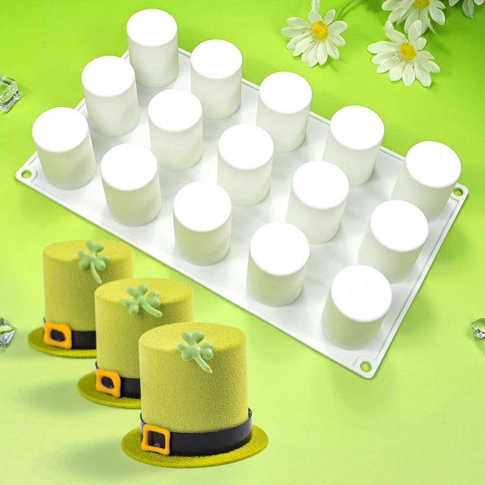 15连高圆柱慕斯蛋糕模 烘焙用具cake mold手工皂香薰蜡烛硅胶模具