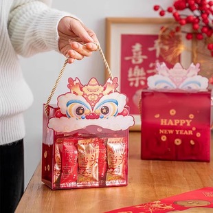 糯米船圣诞节饼干包装盒子透明pet手提袋礼品奶酥卷糖果雪花酥盒