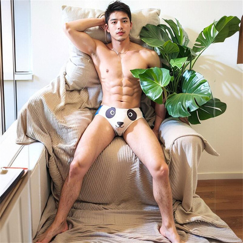 卡通动物印花熊猫可爱三角裤