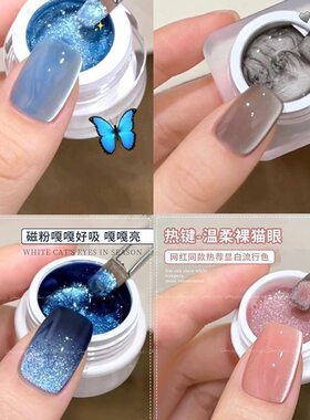 网红新款玻璃珠爆闪猫眼指甲油胶2026流行显白全套罐装美甲甲胶油