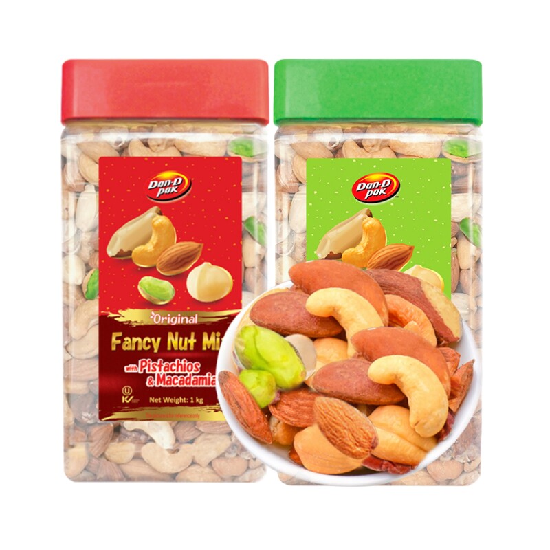 越南进口丹帝原味腰果/扁桃仁/盐焗混合什锦果仁1000g坚果炒货
