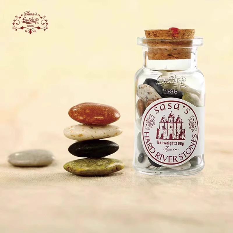 西班牙进口莎莎的店1886石子形水果软糖什锦味休闲糖果100g