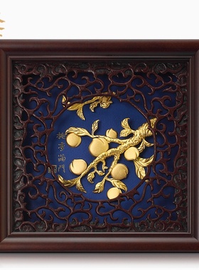 足金金箔画桃李满门毕业送老师教师节礼物创意家居装饰工艺品