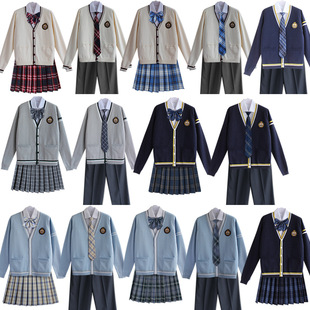 现货日本jk制服开衫毛衣针织衫套装男女学生校服春秋冬装跨境
